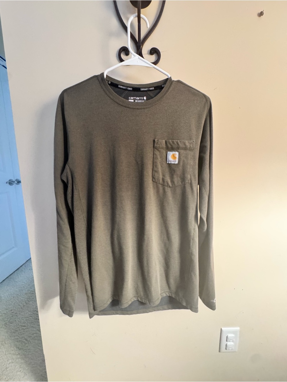 Carhartt Olive Green Long Sleeve Pocket Tee